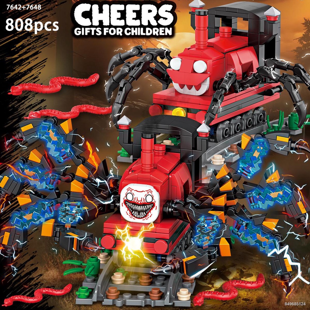 Tương thích với Lego Charles tàu hỏa khối xây dựng quái vật sao nhện tàu lắp ráp đồ chơi trò chơi kinh dị mô hình nam