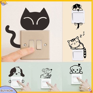 <uStuttg> Removable Art DIY Cartoon Cats Dog Wall Sticker Home Room Decor Switch Decal