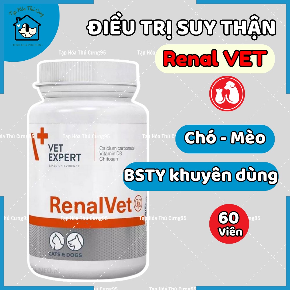 RenalVet Expert viên uống hỗ trợ điều tri suy thận cho chó mèo chính hãng Balan