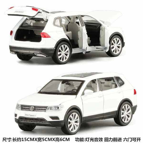 Mô Hình Xe Hơi Volkswagen Tiguan L Bằng Hợp Kim Tỉ Lệ 1: 32 Có Đèn Và Nhạc Độc Đáo Sống Động