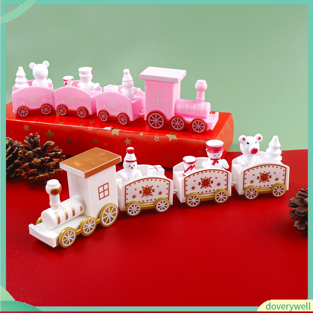 Đồ Chơi Tàu Lửa Giáng Sinh Bằng Nhựa Màu Sáng Đáng Yêu Chắc Chắn Trang Trí Bánh Kem Cho Bé