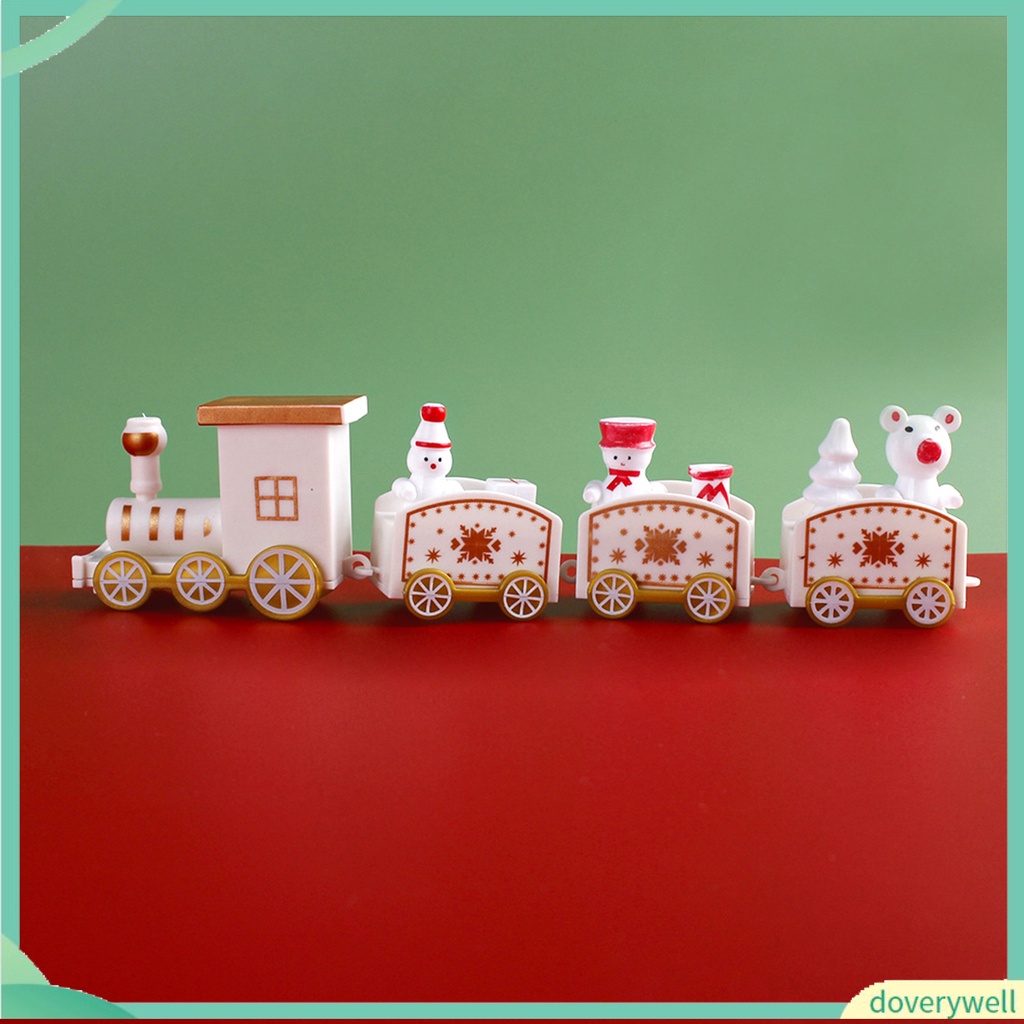 Đồ Chơi Tàu Lửa Giáng Sinh Bằng Nhựa Màu Sáng Đáng Yêu Chắc Chắn Trang Trí Bánh Kem Cho Bé
