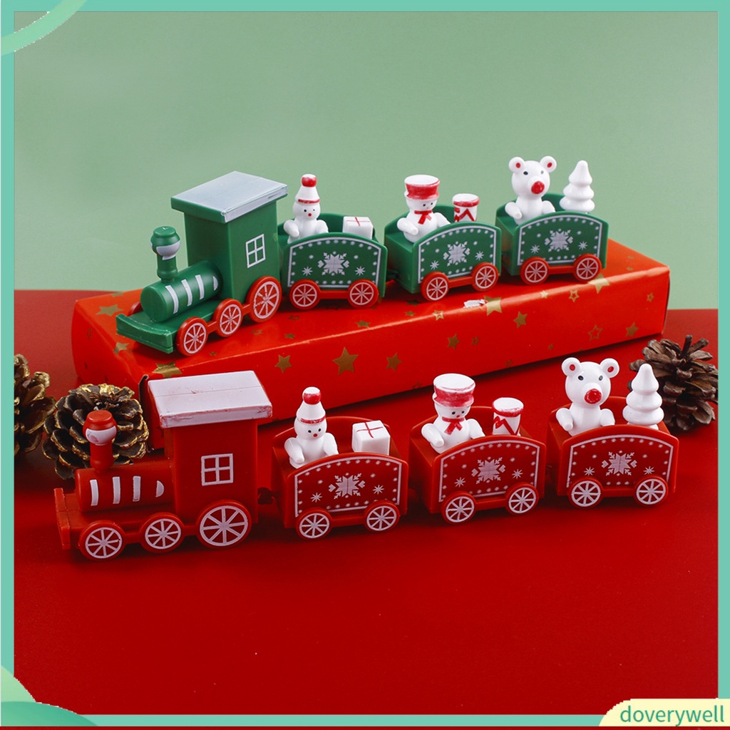 Đồ Chơi Tàu Lửa Giáng Sinh Bằng Nhựa Màu Sáng Đáng Yêu Chắc Chắn Trang Trí Bánh Kem Cho Bé