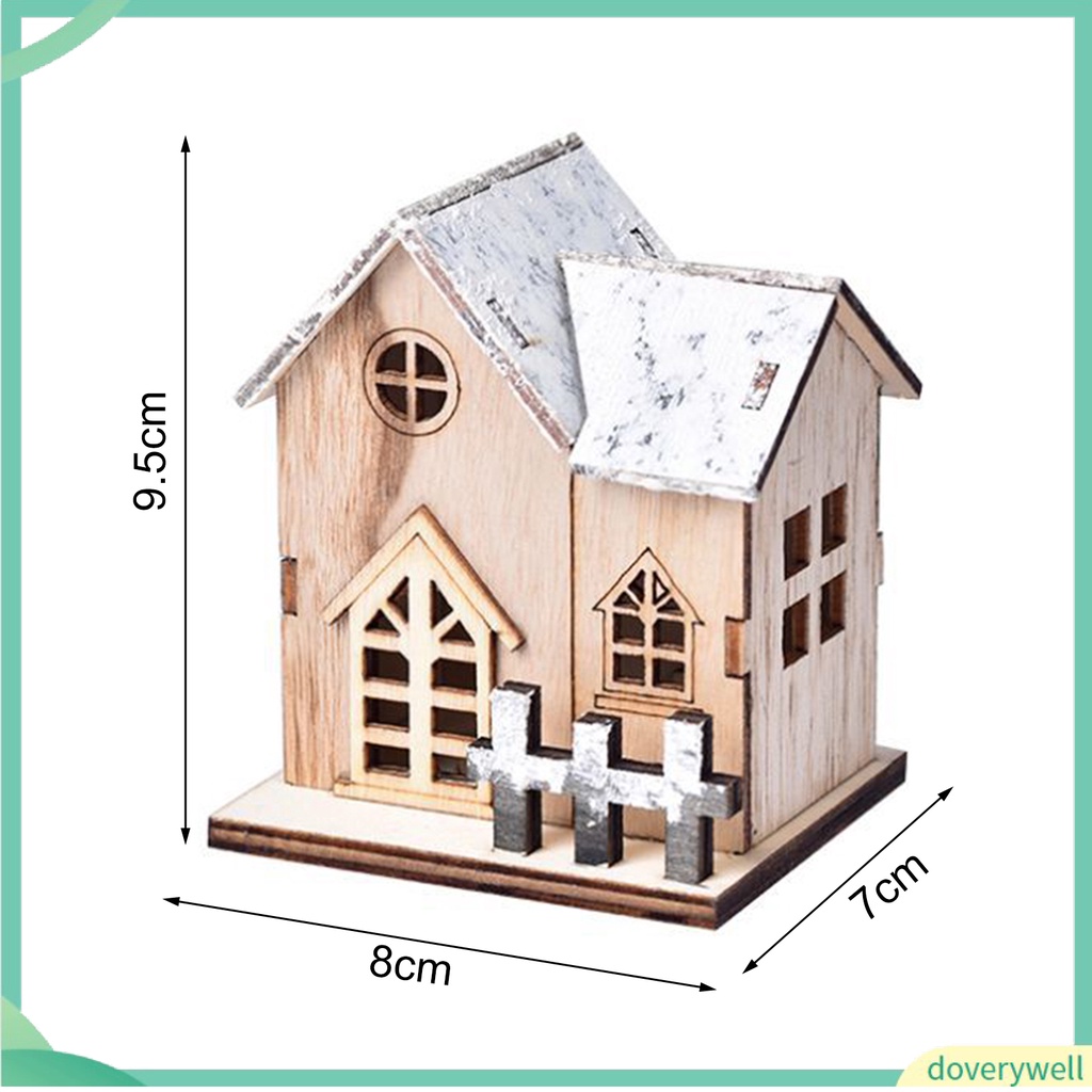 Ngôi Nhà Giáng Sinh Bằng Gỗ Phát Sáng Trang Trí Bàn Làm Việc / Lễ Hội / Làm Quà Tặng Giáng Sinh Mini Cho Trẻ Em