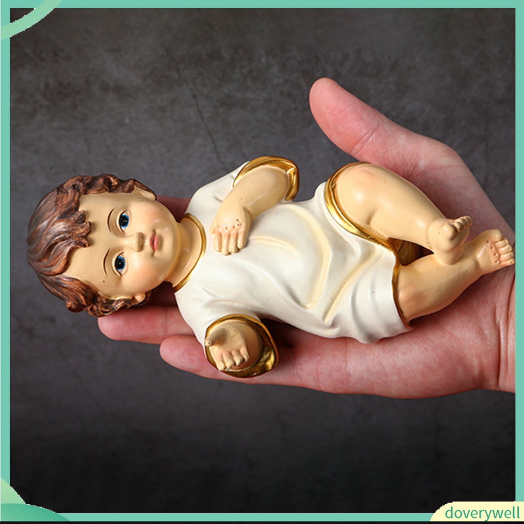 Mô hình Chúa Jesus sơ sinh bằng nhựa resin trang trí nhà cửa dịp lễ giáng sinh