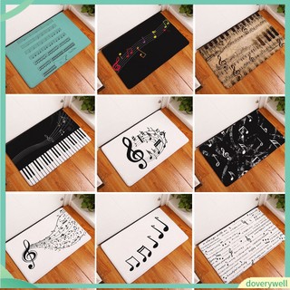 (Doverywell) Thảm lót cửa chùi chân chống trượt in hình nốt nhạc đàn piano chất lượng