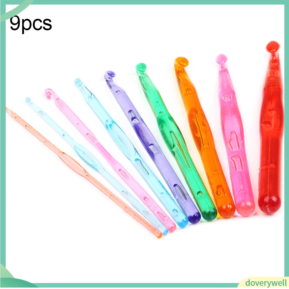 Set 9 kim móc len nhiều màu 3-12mm