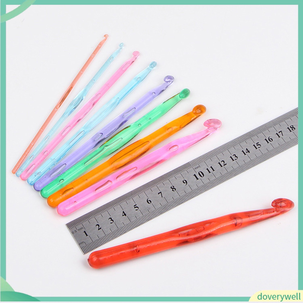 Set 9 kim móc len nhiều màu 3-12mm