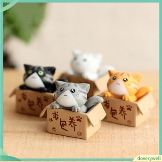 (Doverywell) Mô hình mèo thu nhỏ ngồi trong hộp mini dùng trang trí xinh xắn