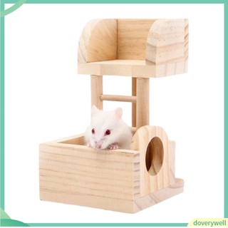 Ngôi nhà 2 tầng mini bằng gỗ dùng leo trèo thú vị cho chuột hamster
