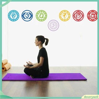 (Doverywell) Set 7 miếng dán tường in hình biểu tượng Luân Xa dành cho người tập thiền/ yoga