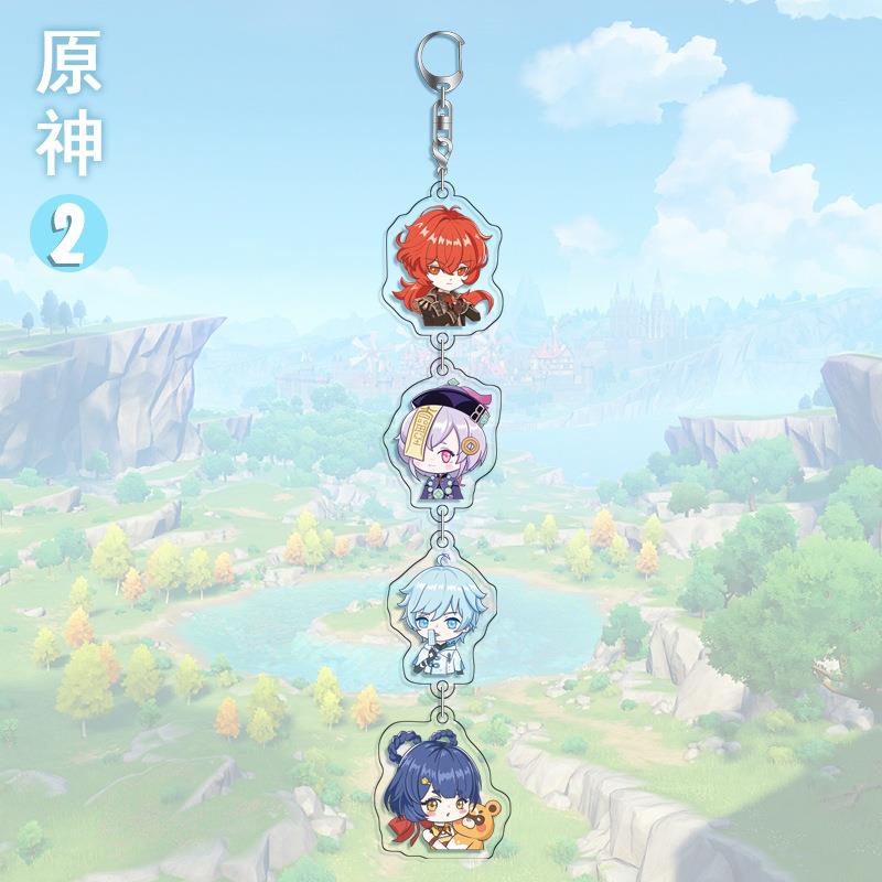 Móc Khóa Dây Treo Ảnh HD 4 Dây 1 Bằng Acrylic Hình Hoạt Hình Anime Merchandise