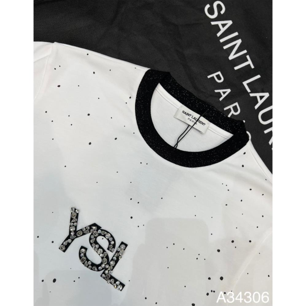 Áo Phông Nam YSL Đính Đá Vảy Sơn Mới Nhất - Áo Thun Nam YSL Hàng Cao Cấp