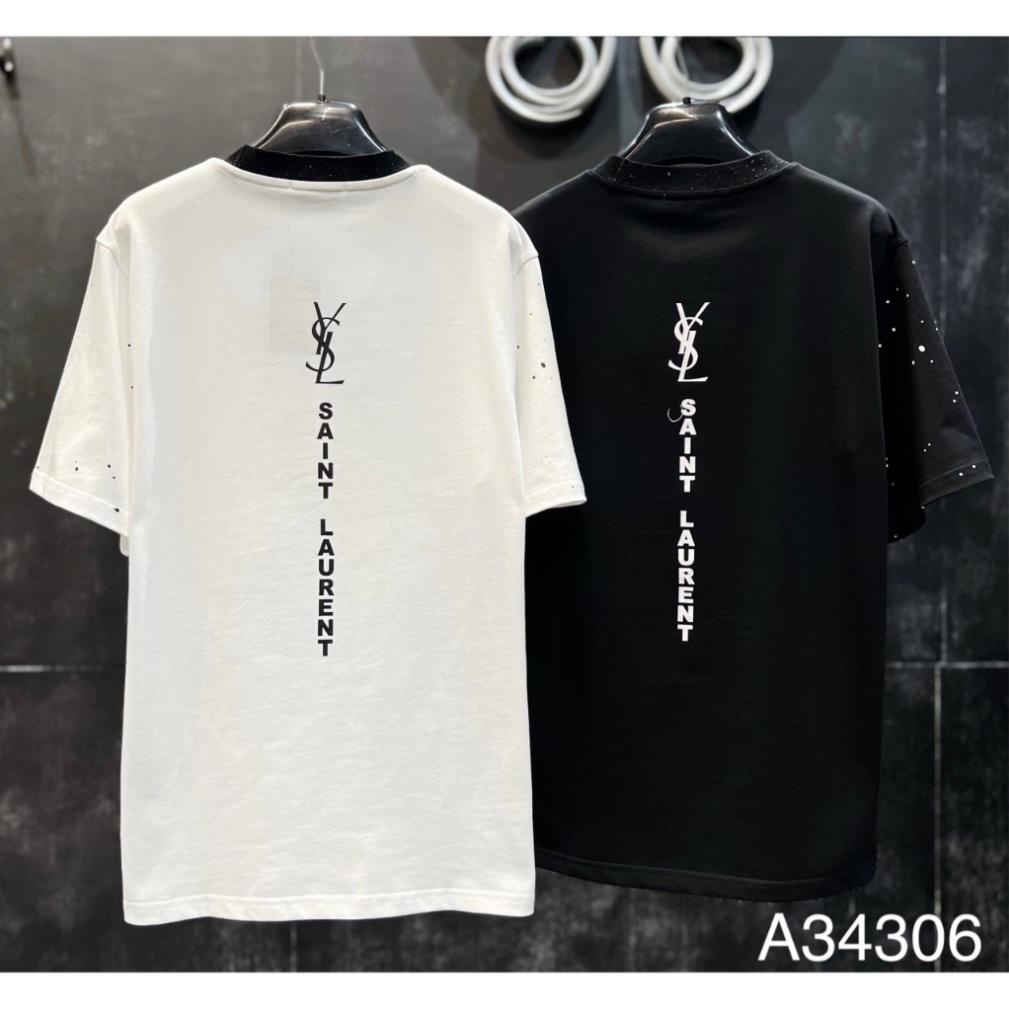 Áo Phông Nam YSL Đính Đá Vảy Sơn Mới Nhất - Áo Thun Nam YSL Hàng Cao Cấp