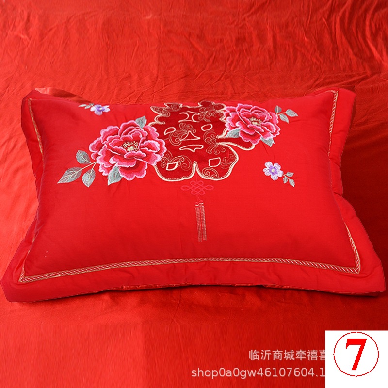 Bán Sỉ Vỏ Gối Đám Cưới Cặp Đôi Bằng Da Cotton Cực Lớn Thêu Họa Tiết Phong Cách Trung Hoa