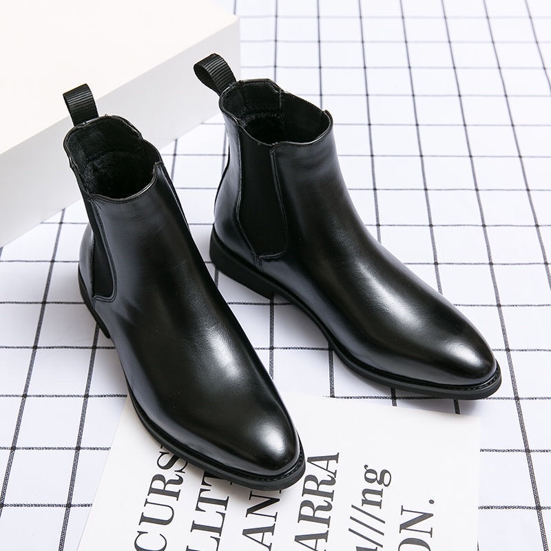 Giày Chelsea Boot Da Bò Cao Cổ Big Size Cho Nam Khâu Đế size 46, 47, 48