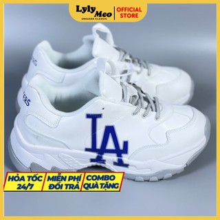 Giày sneaker mlb la, giày thể thao nam nữ mlb bản chữ l.a hack dáng, độn đế tăng chiều cao full box, lylymeo store