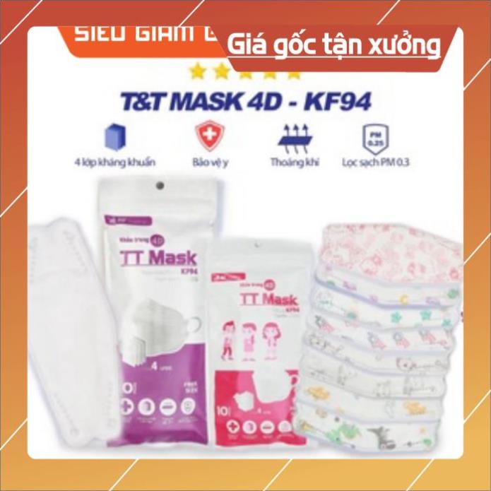 lxl Túi 10 Chiếc Khẩu Trang 4D TT Mask KF94 Trẻ Em (2-10 tuổi)