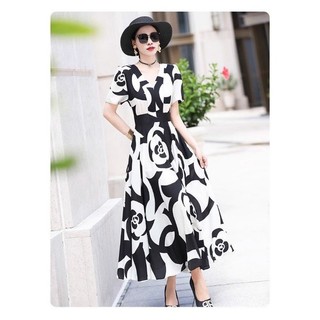 Đầm maxi cổ V in hoa cao cấp