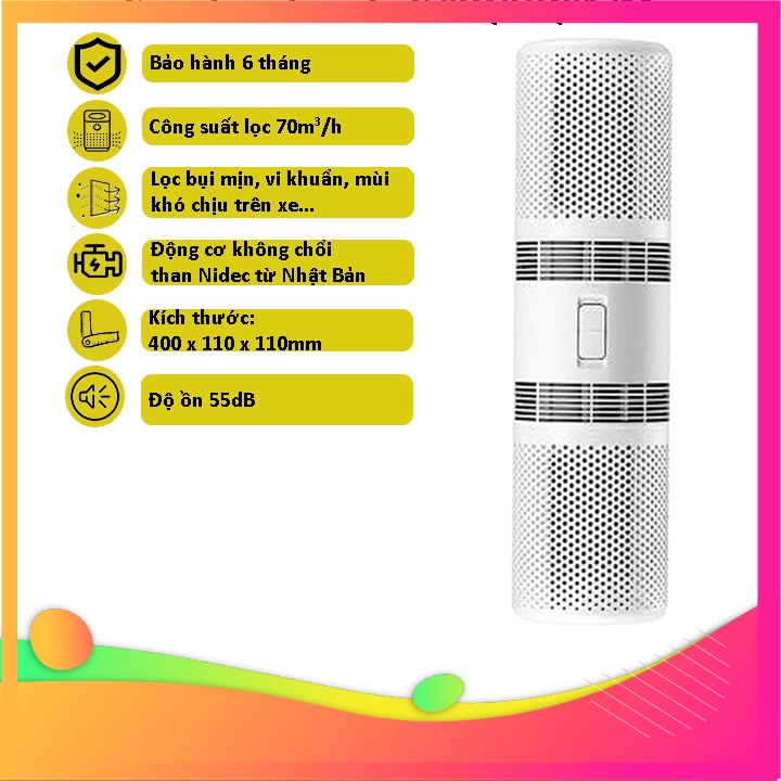 Xả kh0 Máy lọc không khí Xiaomi Smartmi cho ô tô CZKQJHQ01ZM - Bảo hành 6 tháng