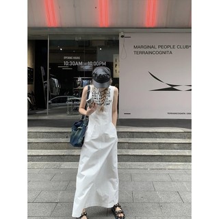 Đầm Dài Ôm Eo Không Tay In Chữ Feel Độc Đáo Thời Trang Mùa Hè Dành Cho Nữ