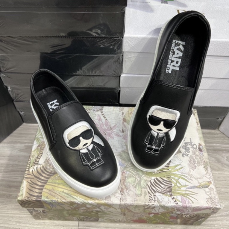 Giày lười sục Slipon Fendi thêu hình người cực net bản đẹp mới hot trend 2022