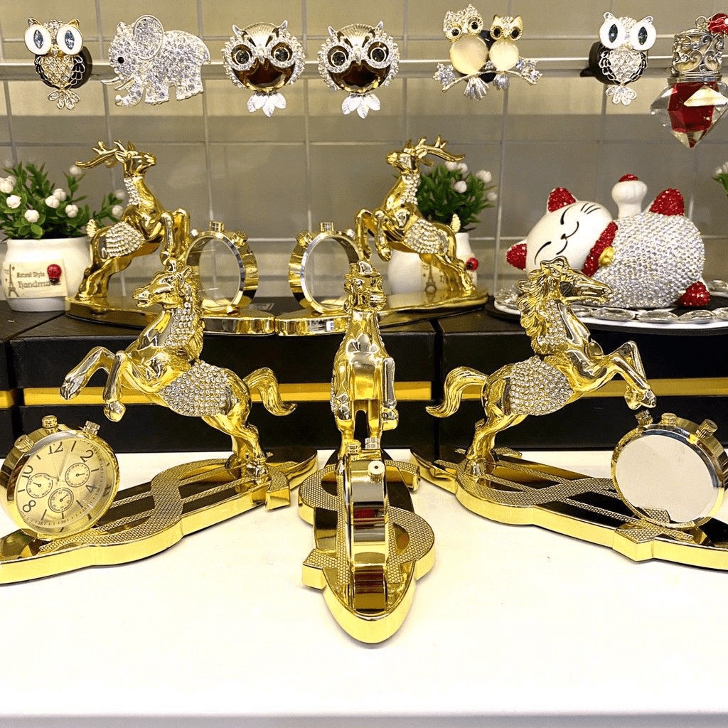 Xả kh0 Nước Hoa Xe Hơi - Nước Hoa Trang Trí Ô Tô Tượng Ngựa Đính Đá Phong Thủy - Mã Đáo Thành Công Để Taplo, Bàn Làm Việ