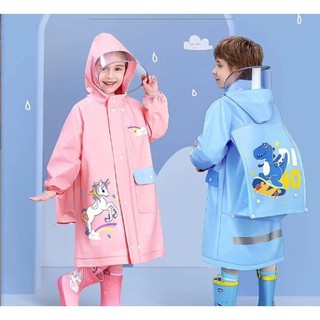Áo mưa chống nước cho bé thiết kế kiểu mới thông minh bọc được cặp sách, thời trang đẹp cho bé khi đi bộ đi chơi