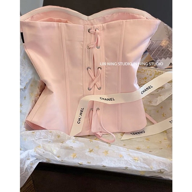 Áo Corset nơ ngực dây đan lưng