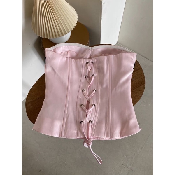 Áo Corset nơ ngực dây đan lưng