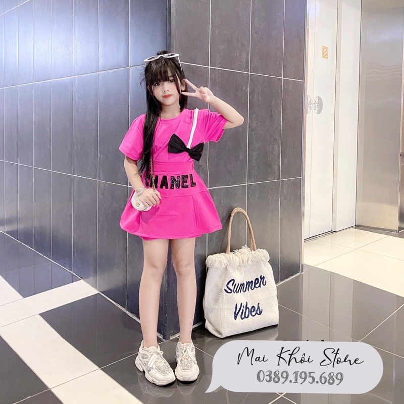 Sét áo nơ váy quần thêu kim sa siêu đẹp Sz