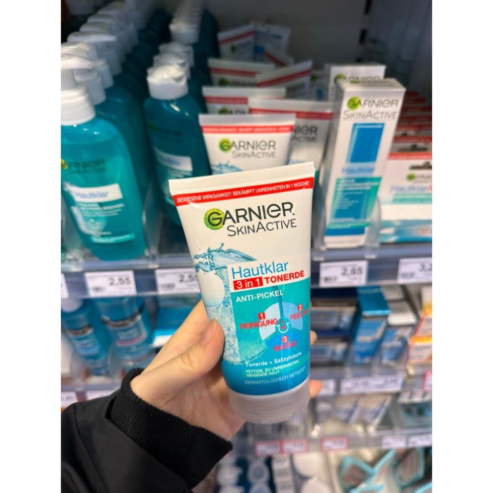 Sữa rửa mặt Garnier 3 in 1 sạch sâu 3 tính năng chỉ trong 1 sản phẩm: làm sạch, tẩy da chết, mặt nạ, hàng Đức