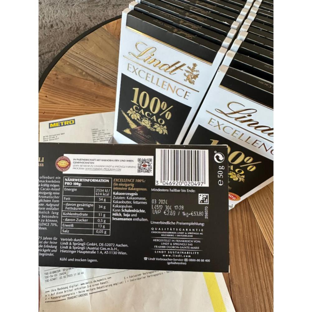Socola Cacao Lindt Dark Chocolate 60%, 70%, 78%, 85%, 90%, 99% Cacao