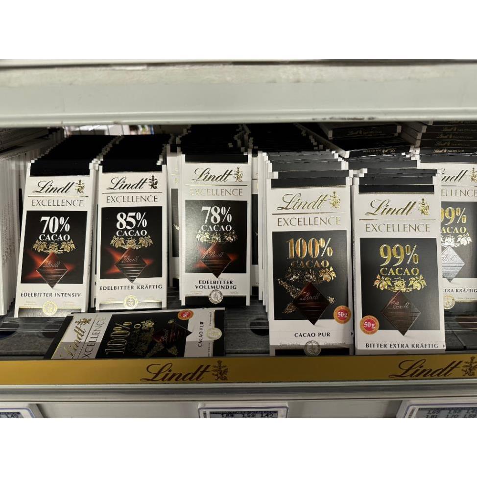 Socola Cacao Lindt Dark Chocolate 60%, 70%, 78%, 85%, 90%, 99% Cacao