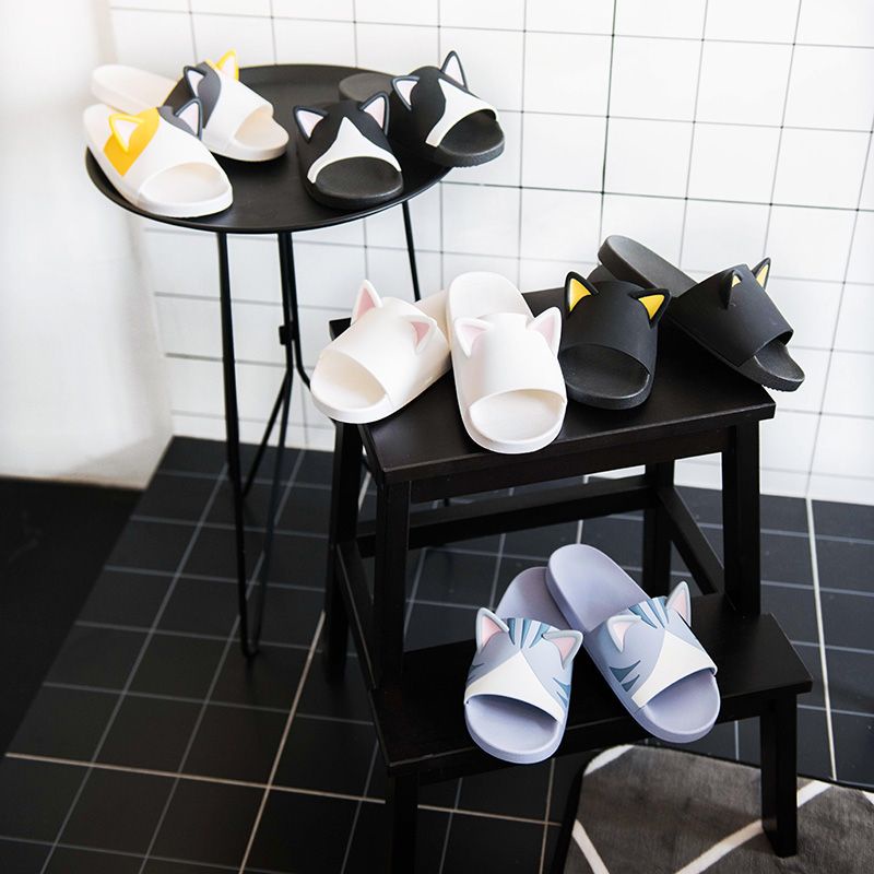 Dép Đi Trong Nhà Tắm Chống Trượt Hình Tai Mèo Shiba Inu Erha Cho Cặp Đôi