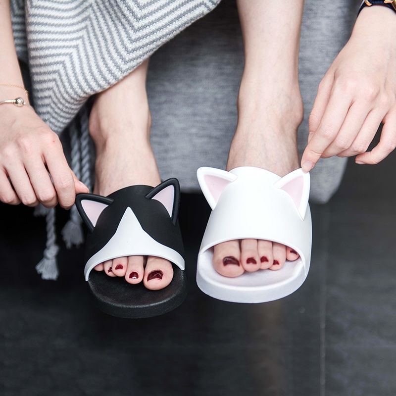 Dép Đi Trong Nhà Tắm Chống Trượt Hình Tai Mèo Shiba Inu Erha Cho Cặp Đôi