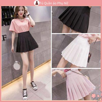 Ch t L Ng cao Ch V Y X P Ly D 'B N Váy Ngắn Xếp Ly Lưng cao Thời Trang Xuân Hè Tiktok Thần Tiên Tiktok Màu Trắng Chống Trượt