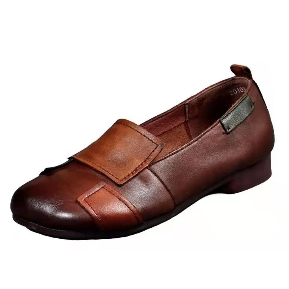 Giày Búp Bê Da Mềm Đế Bằng Phong Cách Retro Hợp Thời Trang Cho Nữ Size 35-43 41 42