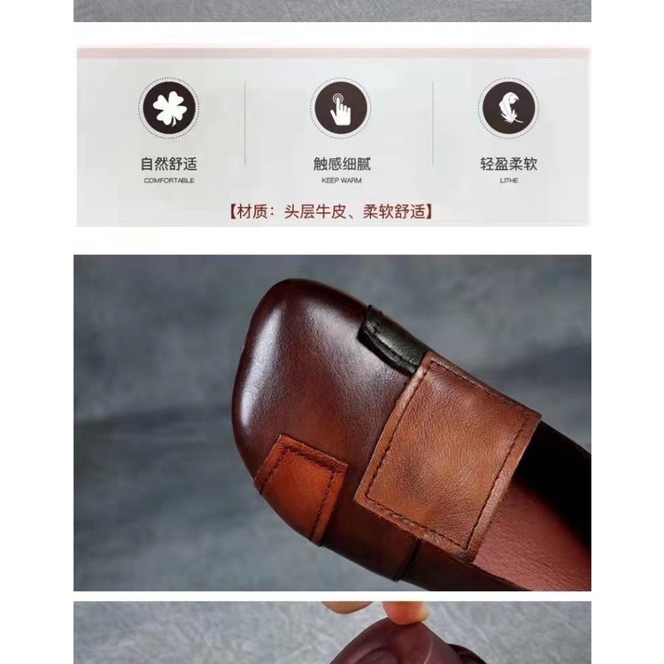 Giày Búp Bê Da Mềm Đế Bằng Phong Cách Retro Hợp Thời Trang Cho Nữ Size 35-43 41 42