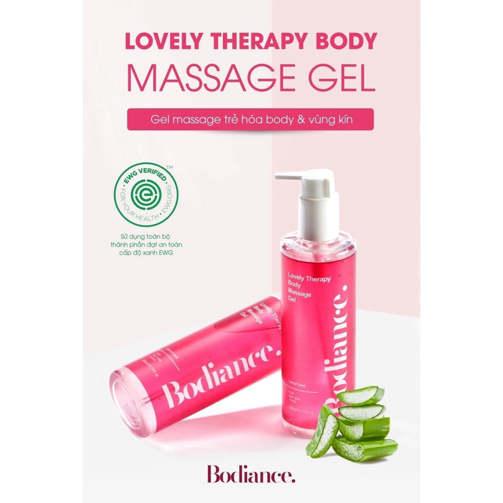 Gel Massage Trẻ Hóa Vùng Kín Bodiance Lovely Therapy Body Massage Gel 300ml - Cấp Ẩm, Giảm Thâm Sạm