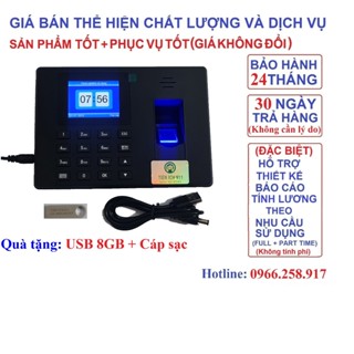  Máy Chấm Công Vân Tay 911 -Shop Sẽ Gọi Trực Tiếp Tính Lương Fulltime+Lương Giờ Partime - TặngUSB 8GB 