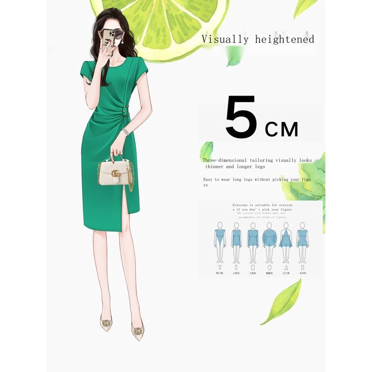 Đầm Dài Dáng Ôm Màu Xanh Lá Kiểu Pháp Thời Trang Cao Cấp 2023 Đen