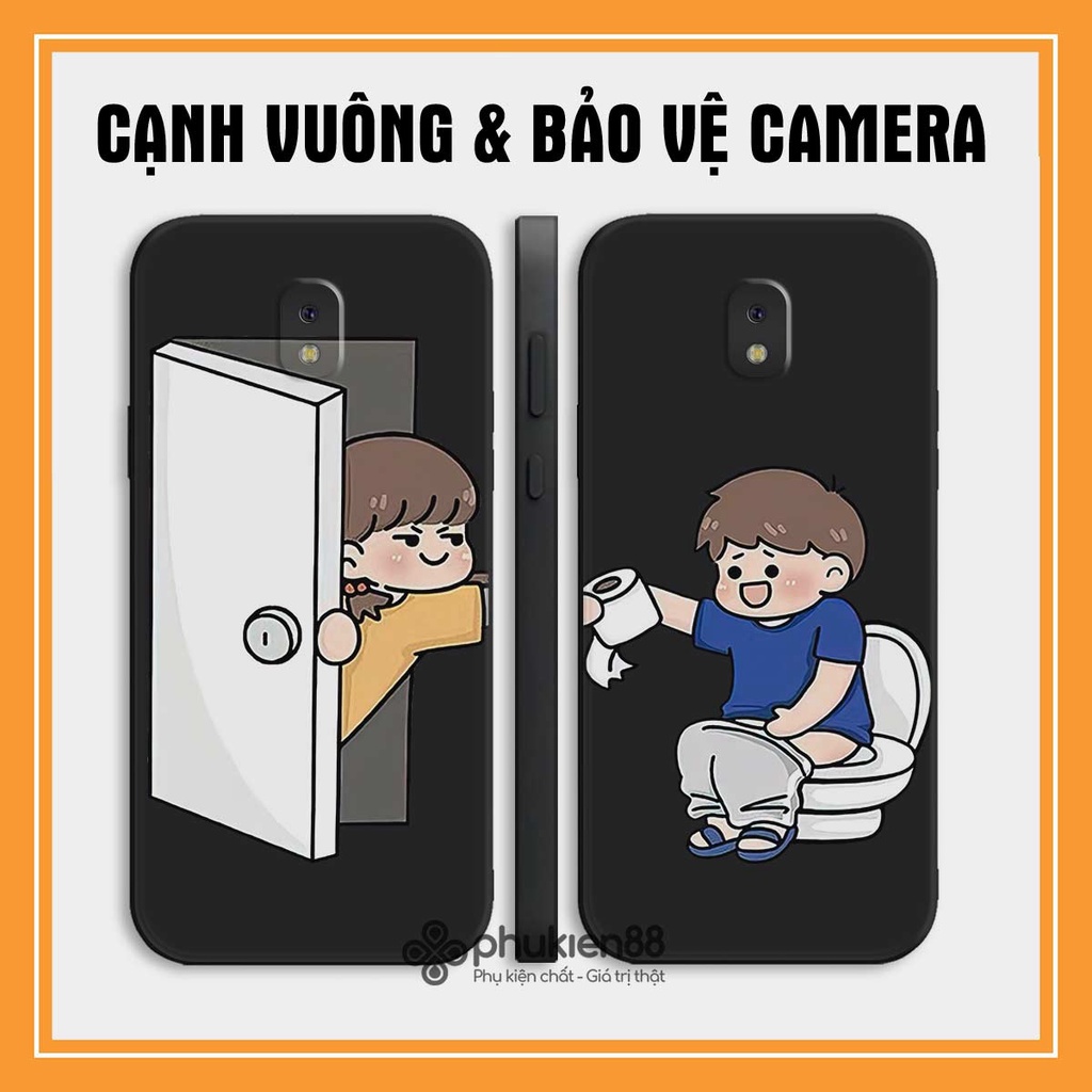 Ốp TPU cạnh vuông Samsung J7 Pro SIlicon dẻo hình cặp đôi hài hước, rẻ đẹp