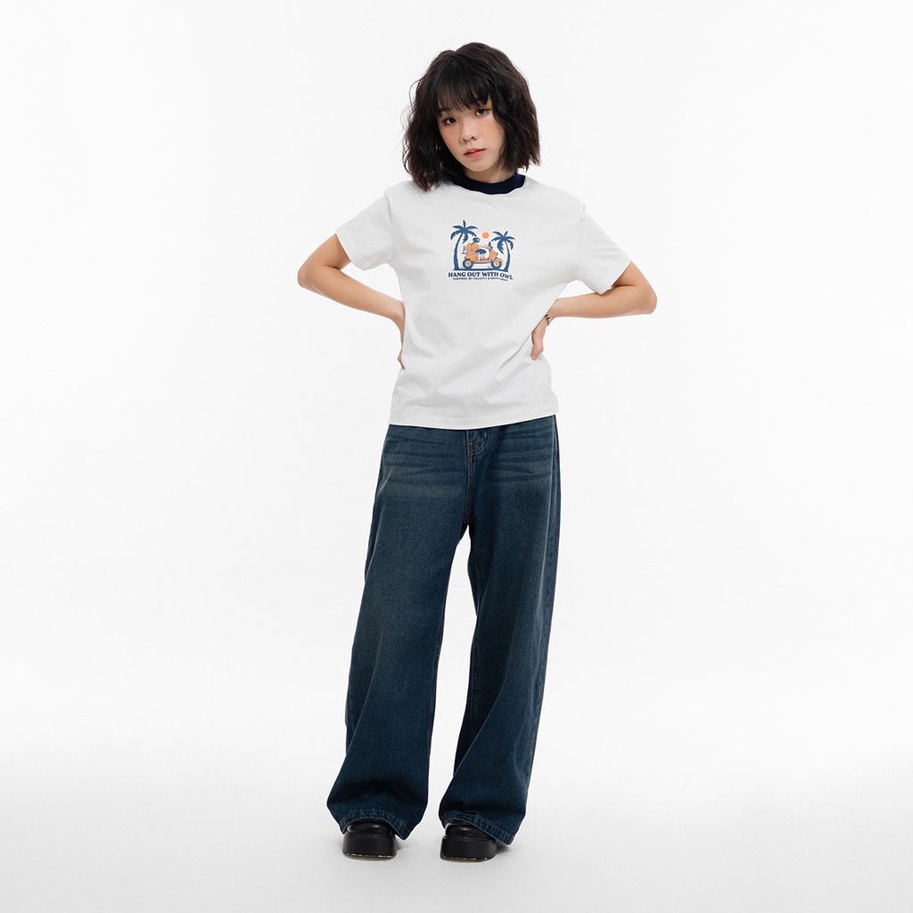 Áo thun nữ Owlbrand Motobike/White