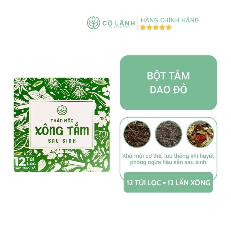 Bột lá tắm Dao đỏ hỗ trợ làm sạch, khử mùi bà đẻ Cỏ Lành