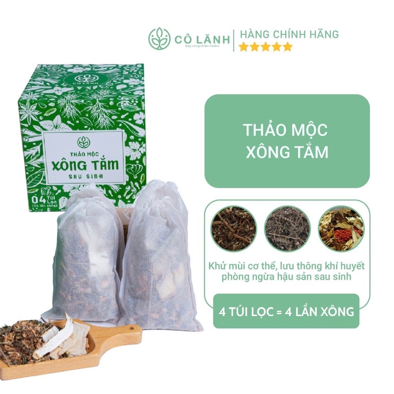 Thảo mộc xông tắm sau sinh Cỏ Lành - 4 Túi lọc