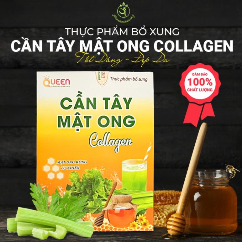 Bột Cần Tây Mật Ong Collagen 60g  hỗ trợ giảm cân, sáng da an toàn 15 gói/hộp - MINT COSMETICS