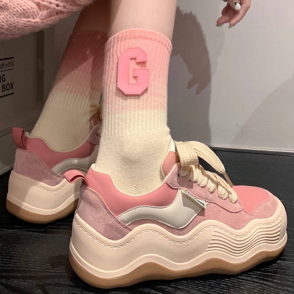 Giày Sóng Đế Dày Giày Bánh Mì Bố Giày Vải Đế Dày Chống Trơn Trượt 2024 Phong Cách