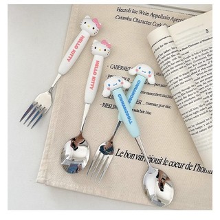 Thìa , dĩa inox hình Hello Kitty