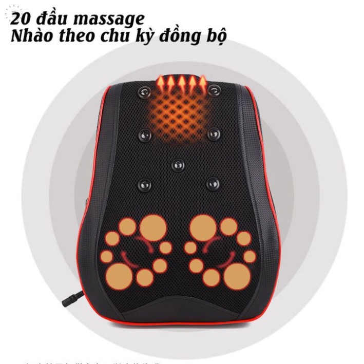 Gối Massage Cổ Vai Gáy, Mát Xa Xoàn Thân Đa Năng Cao Cấp Công Suất 24W